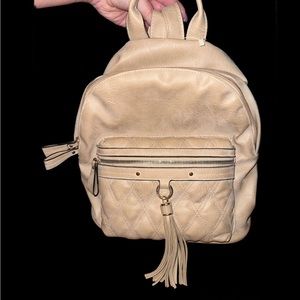 Beige Backpack Purse